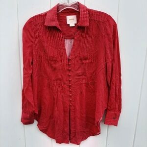 Maeve Anthropologie Red Polka Dot Top